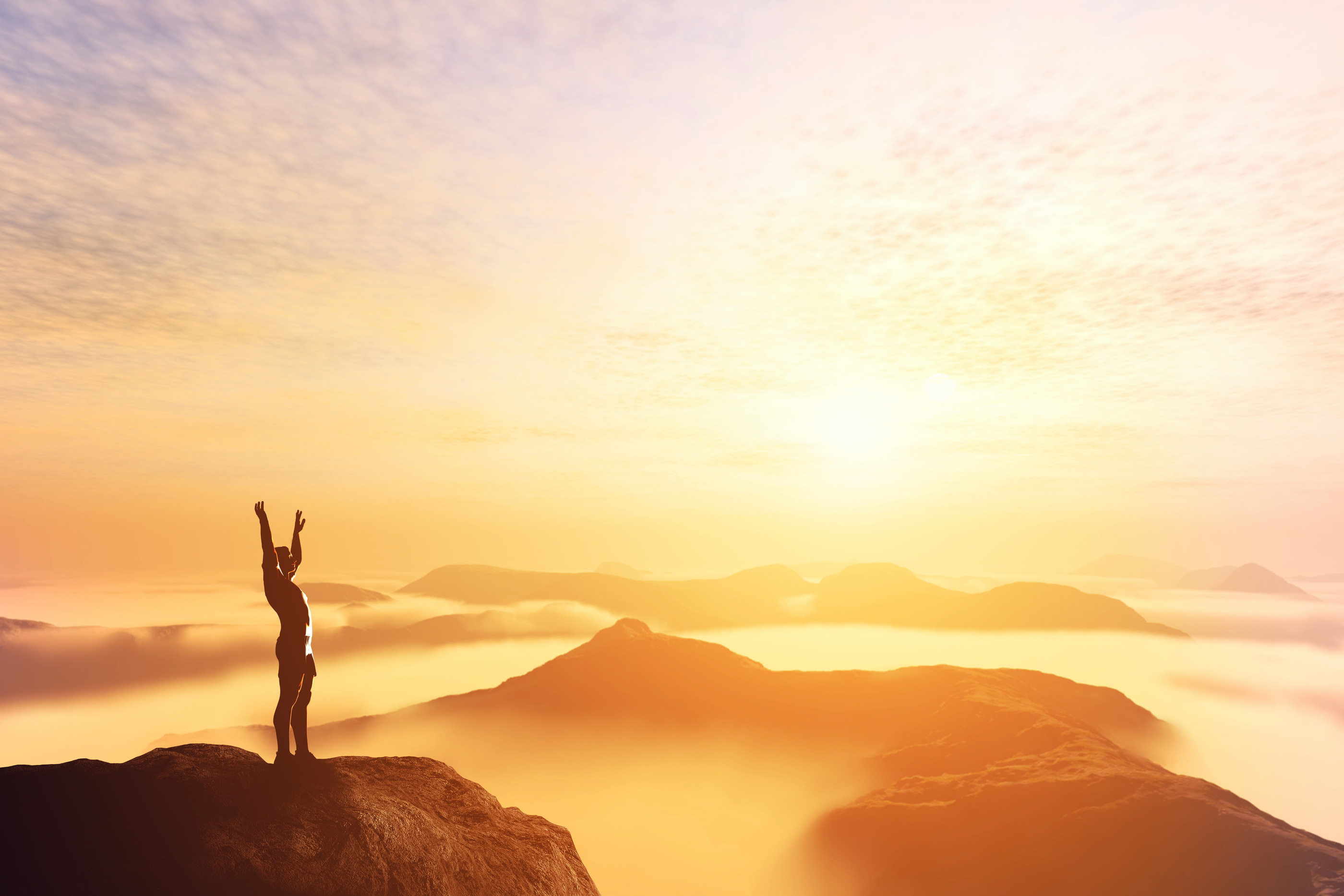 Happy Man on the Top of the World